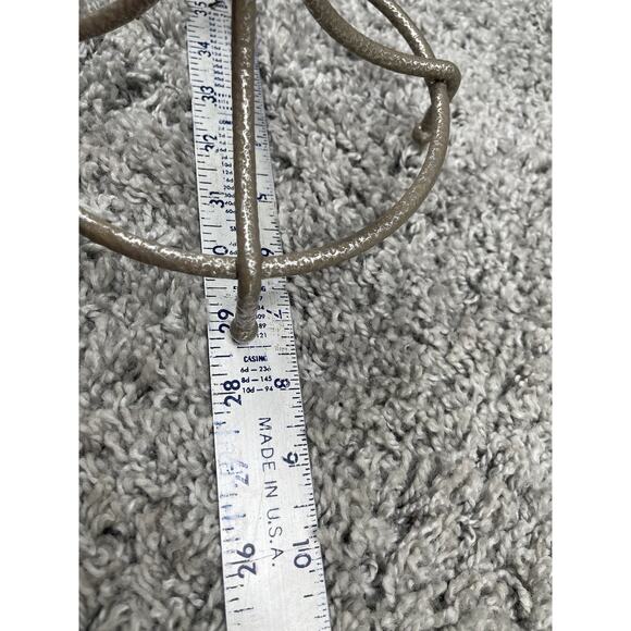 2 Ring Free Standing Coated Wrought Iron Towel Rack Preowned Home Decor - Picture 6 of 12